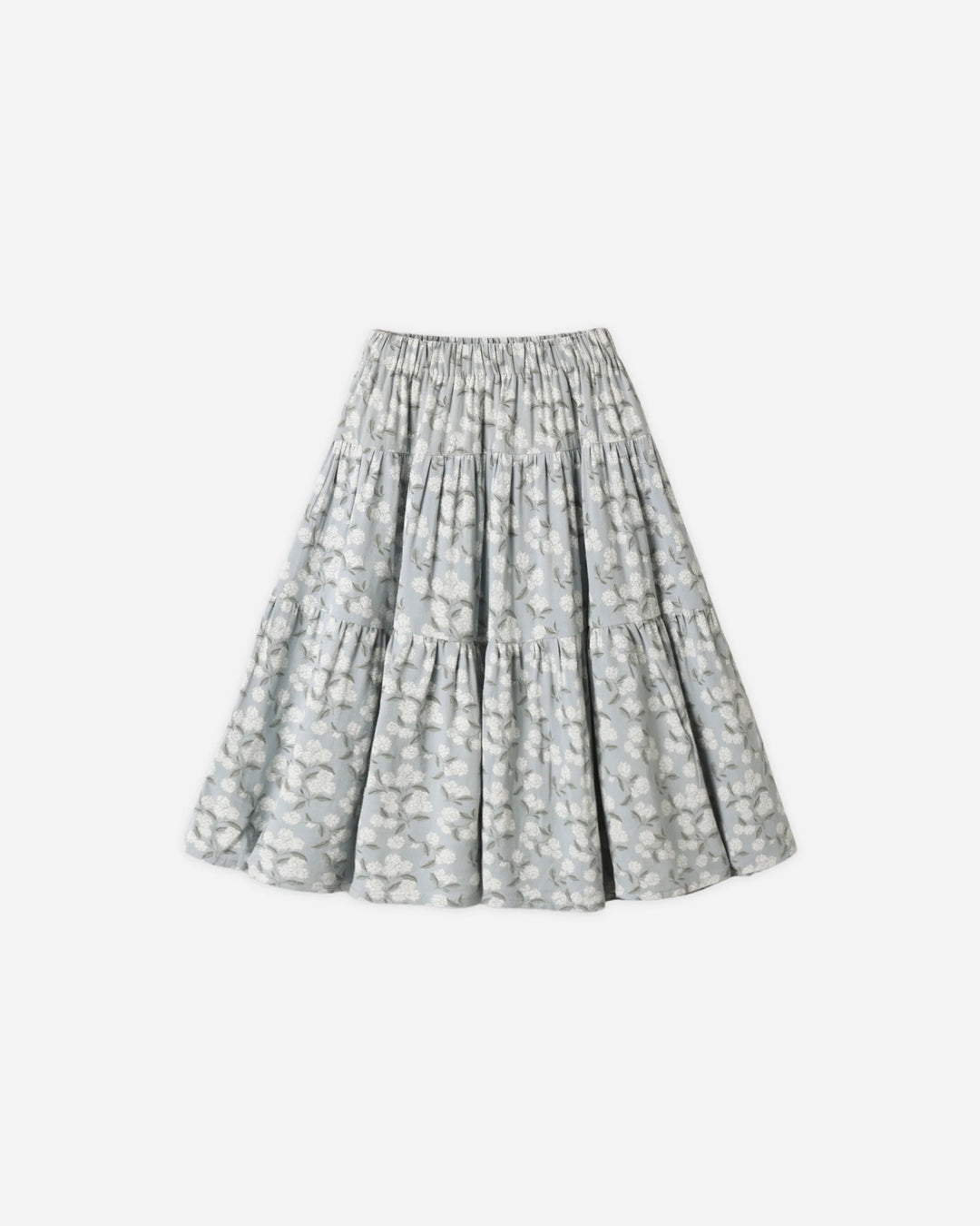 Rylee + Cru Tiered Midi Skirt - Light Blue