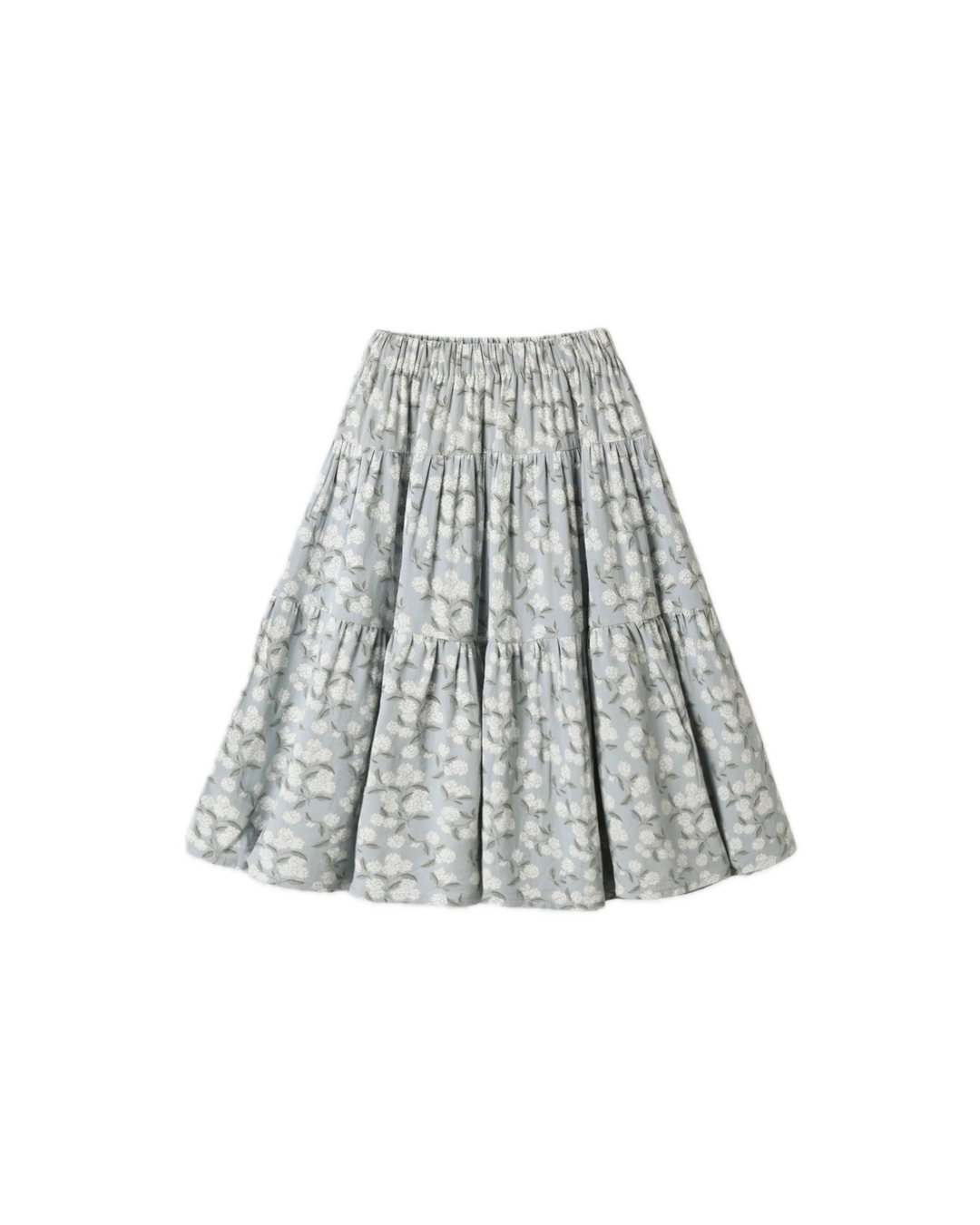Rylee + Cru Tiered Midi Skirt - Light Blue