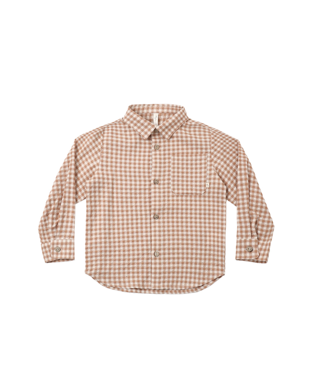 Rylee + Cru Collared Long Sleeve Shirt - Fawn Gingham