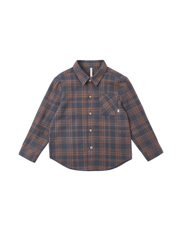 Rylee + Cru Collared Long Sleeve Shirt - Midnight Plaid