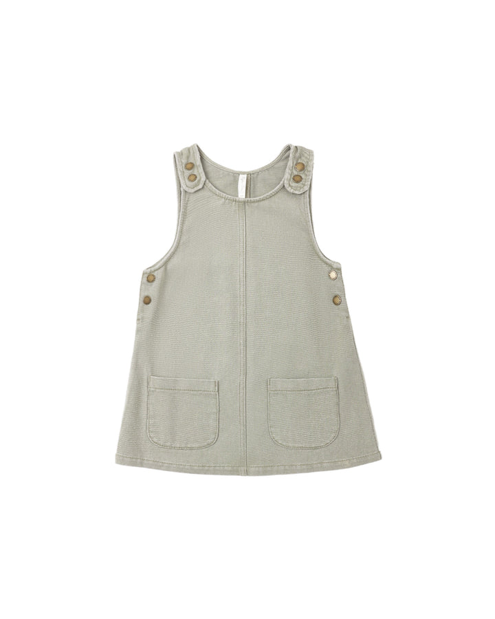 Rylee + Cru Odette Overall Dress - Dark Sage