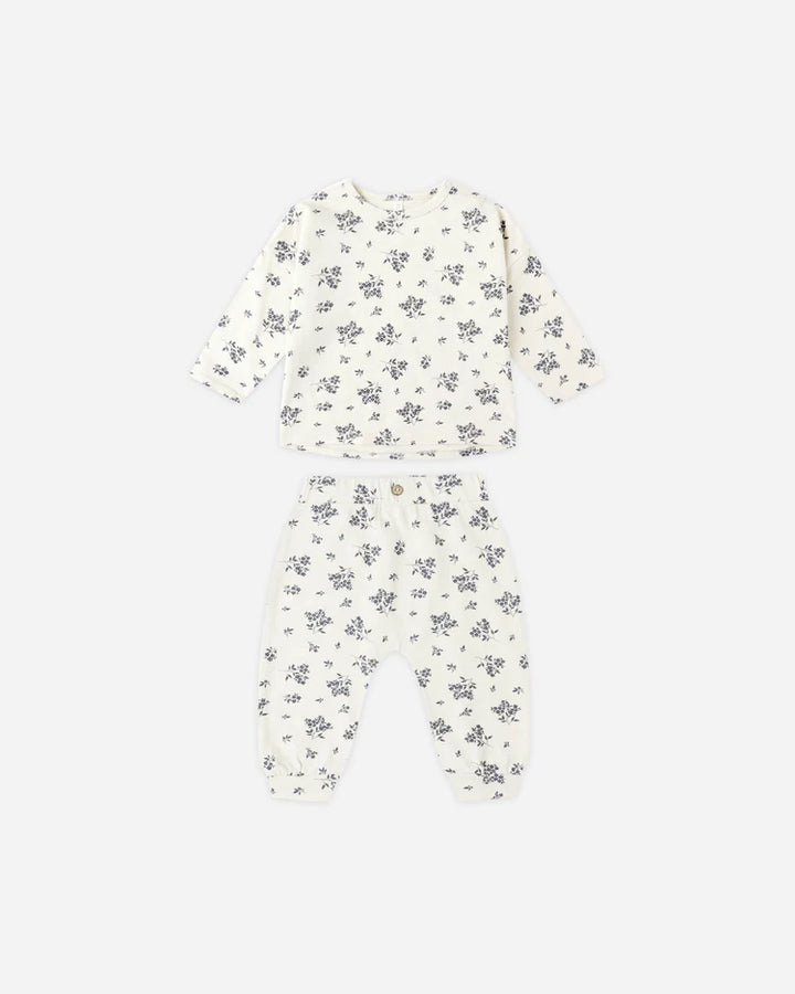 Rylee + Cru Tee + Pant Set - Blue Floral