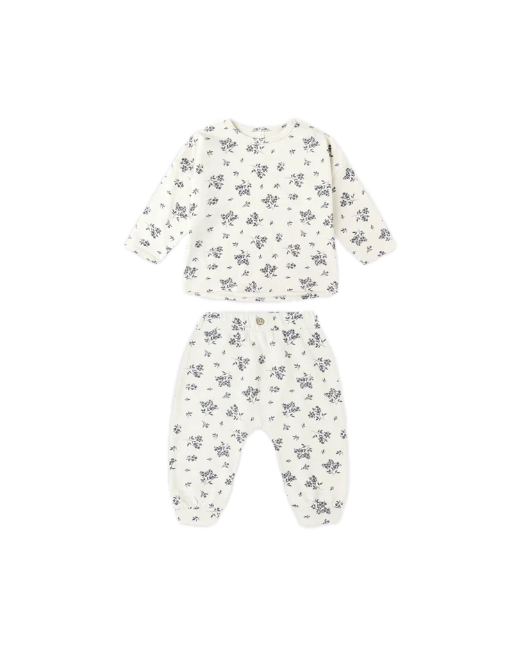 Rylee + Cru Tee + Pant Set - Blue Floral