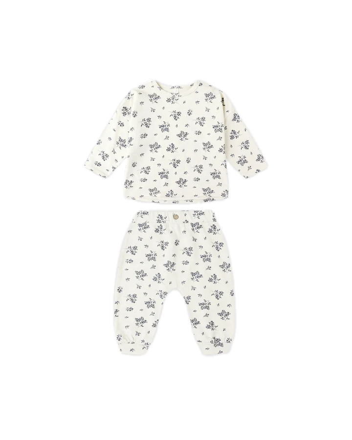 Rylee + Cru Tee + Pant Set - Blue Floral