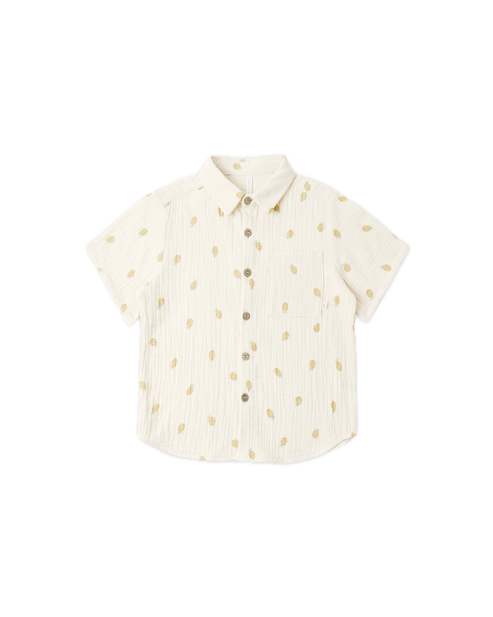 Rylee + Cru Collared Short Sleeve Shirt - Pineapple