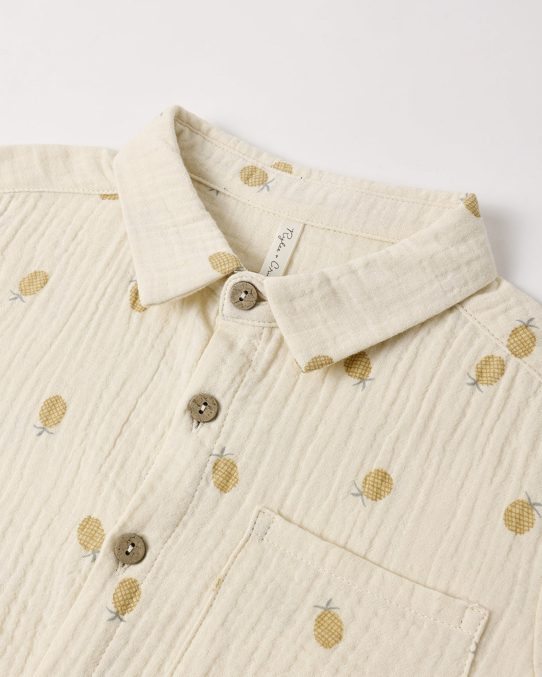 Rylee + Cru Collared Short Sleeve Shirt - Pineapple
