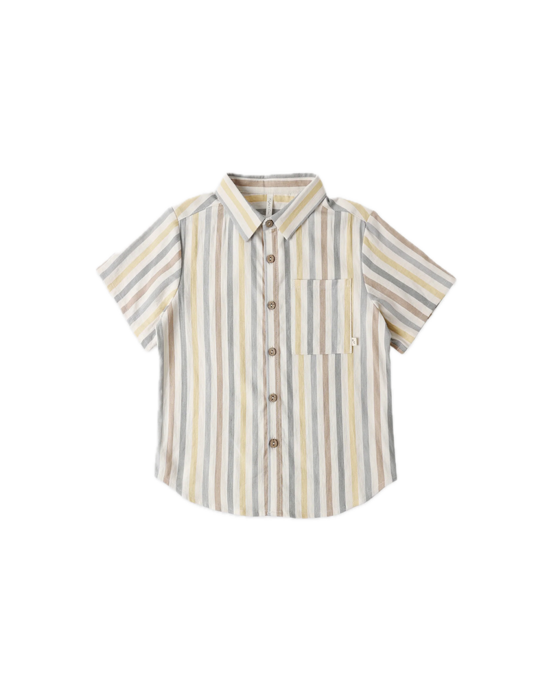 Rylee + Cru Collared Short Sleeve Shirt - Valencia Stripe