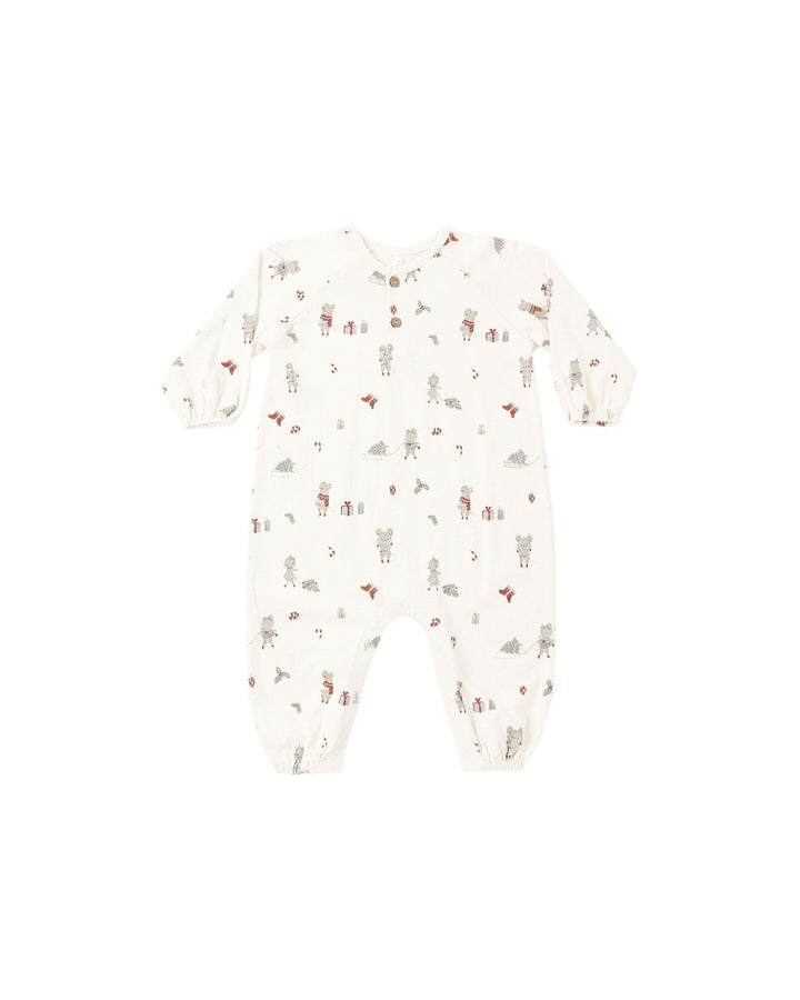 Rylee + Cru Henley Jumpsuit - Holiday Mouse