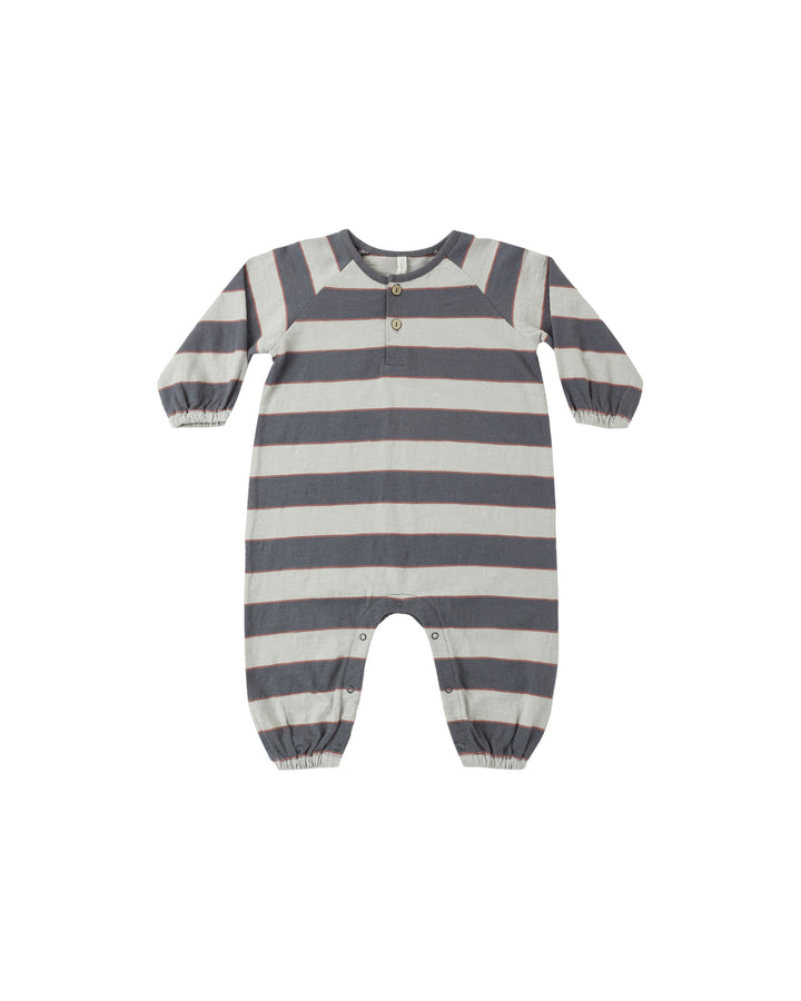Rylee + Cru Henley Jumpsuit - Sage Stripe