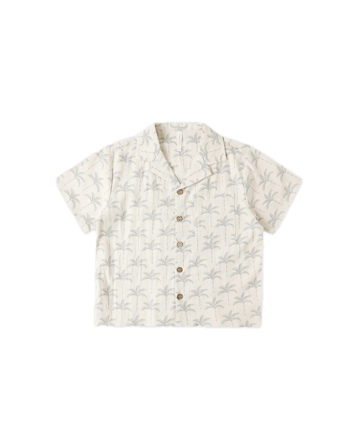 Rylee + Cru Lapel Collar Shirt - Palm Trees