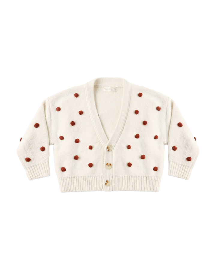 Rylee + Cru Boxy Crop Cardigan - Ruby Bobble