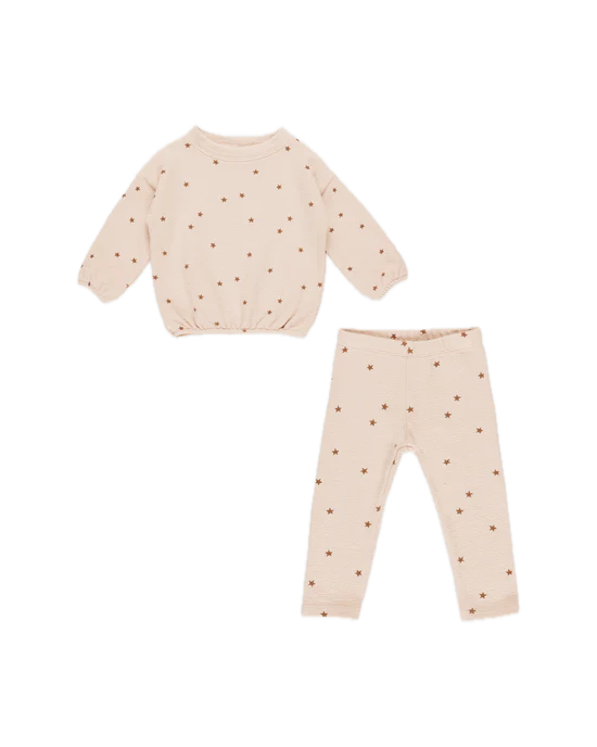 Rylee + Cru Spongey Knit Set - Shell Stars