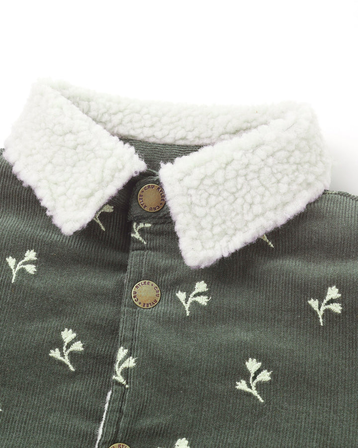 Rylee + Cru Long Chore Coat - Floral Embroidery