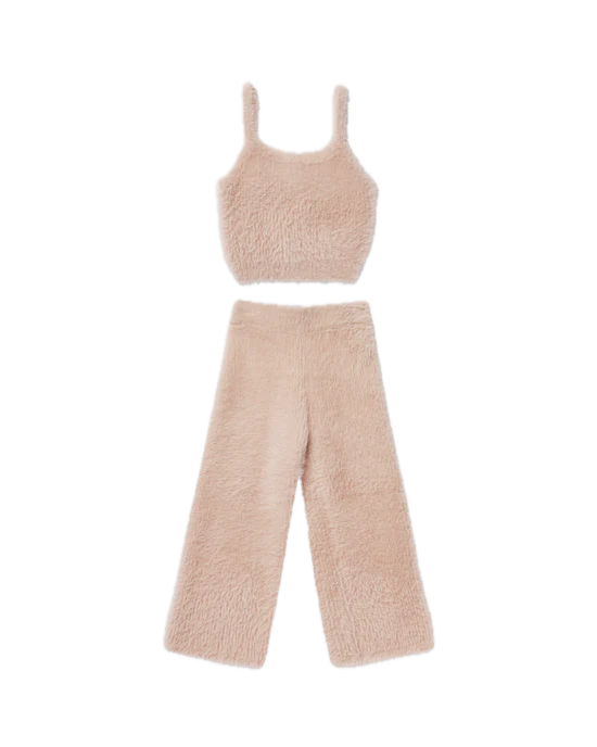 Rylee + Cru Fuzzy Knit Set - Blush