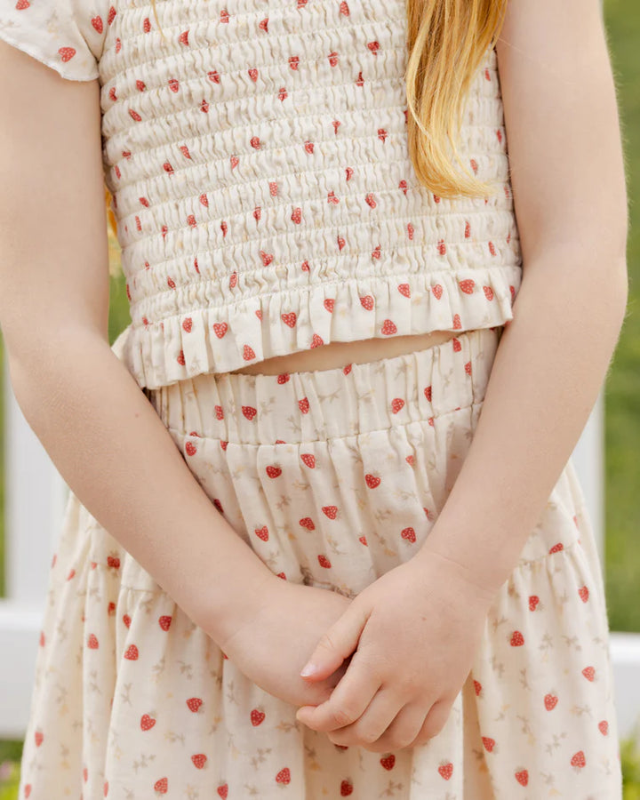 Rylee + Cru Zayla Top + Tiered Midi Skirt Set - Strawberry Fields