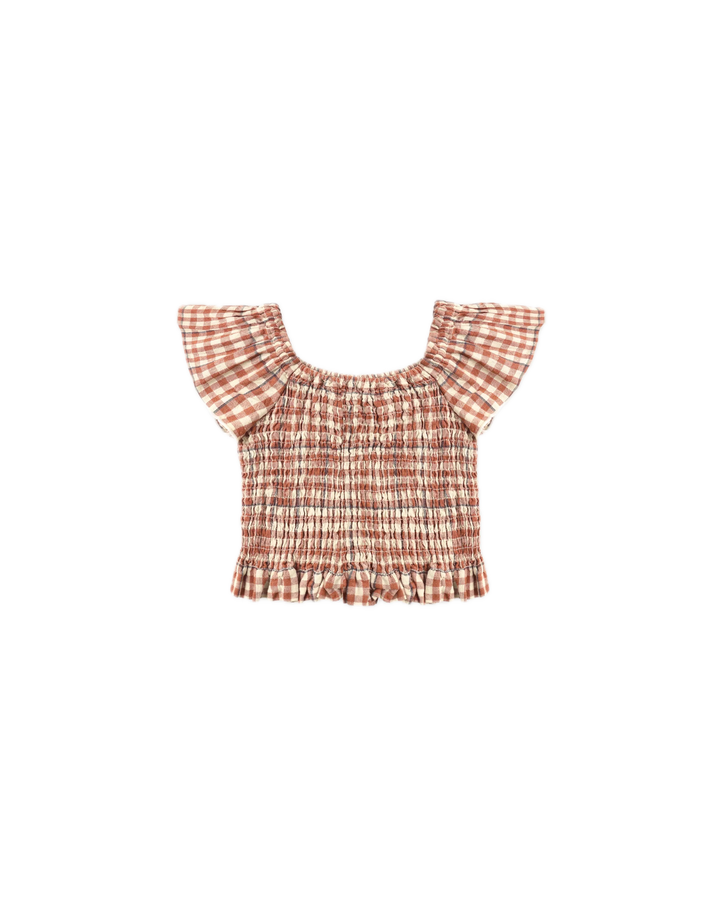 Rylee + Cru Zayla Top - Poppy Gingham