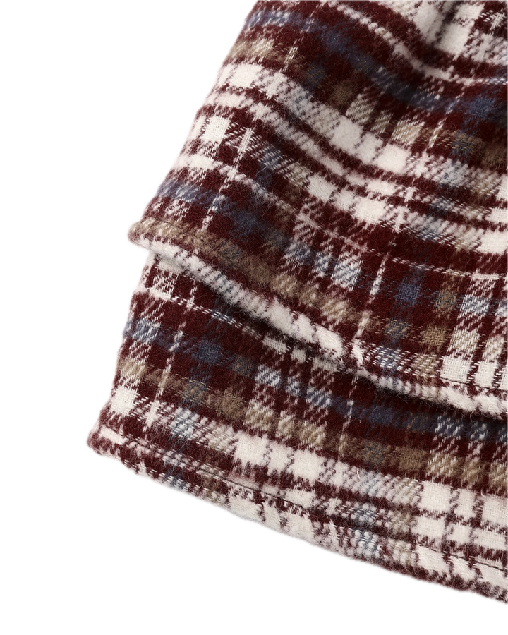 Rylee + Cru Tiered Mini Skirt - Burgundy Plaid