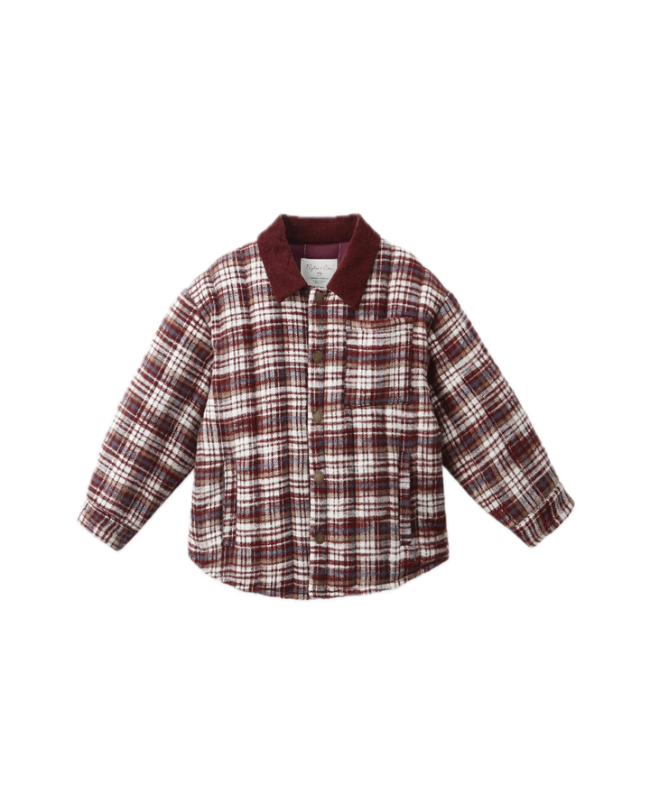 Rylee + Cru Nashville Quilted Jacket - Burgundy Plaid