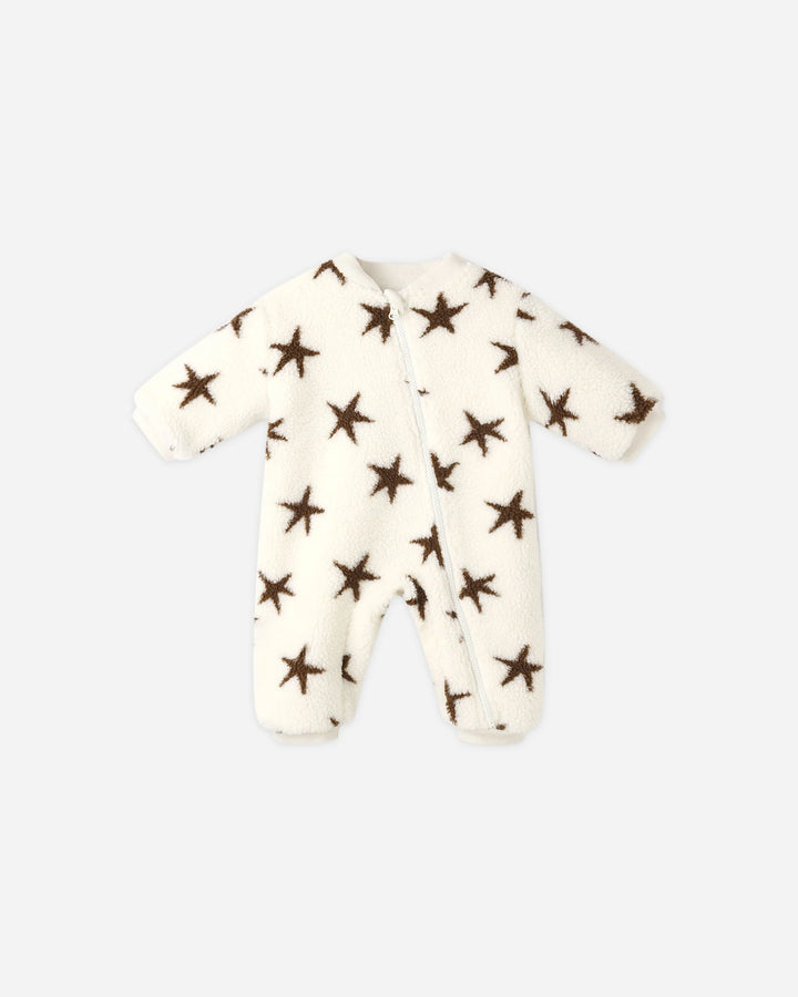 Rylee + Cru Shearling Baby Jumpsuit - Stars