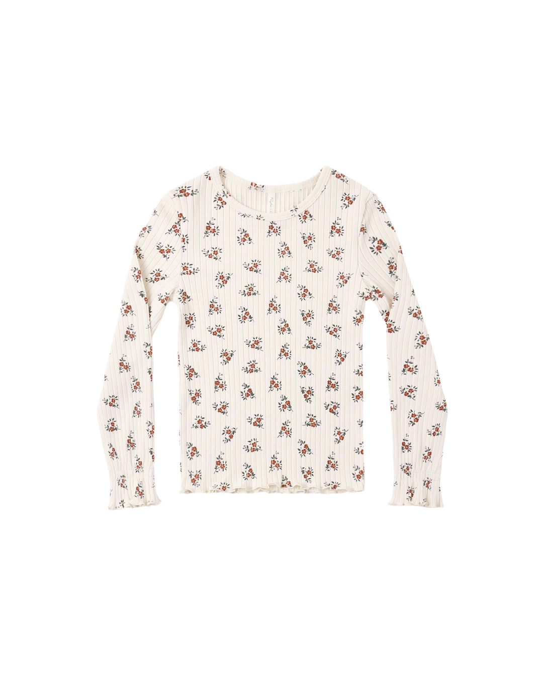 Rylee + Cru Ribbed Long Sleeve Top - Ruby Bloom