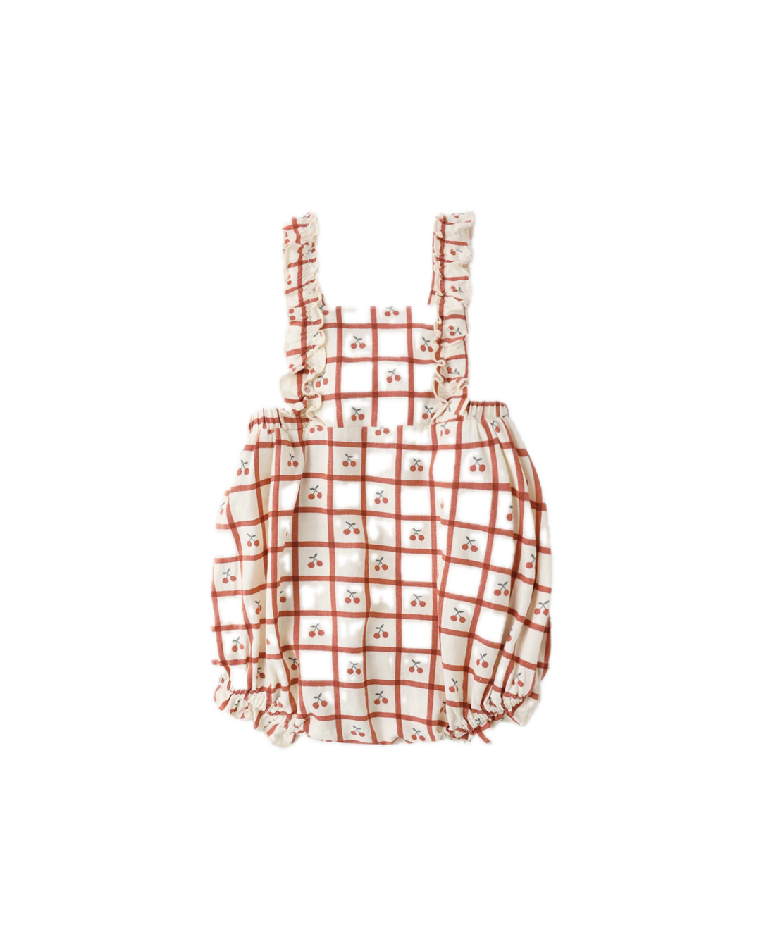Rylee + Cru Chiara Romper - Cherry Check