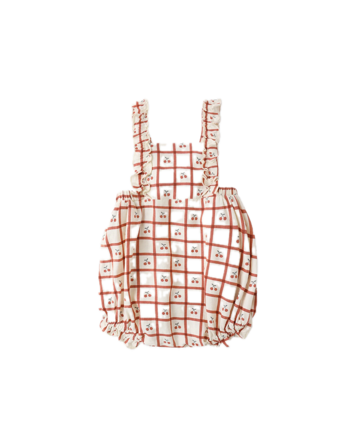 Rylee + Cru Chiara Romper - Cherry Check