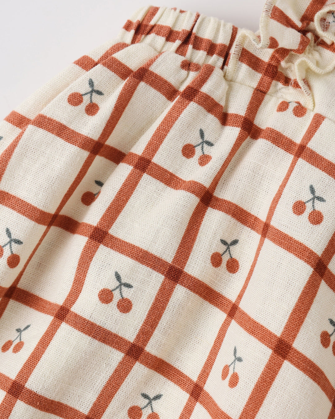 Rylee + Cru Chiara Romper - Cherry Check