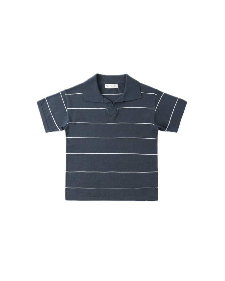 Rylee + Cru Chandler Knit Polo - Navy Stripe