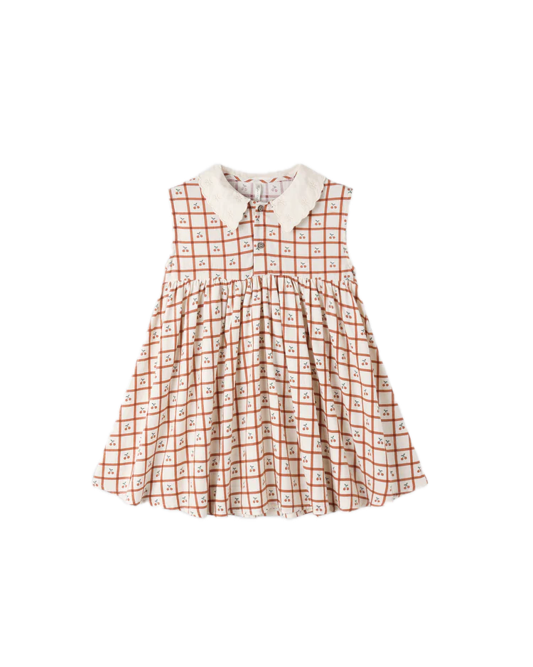 Rylee + Cru Collared Babydoll Dress - Cherry Check
