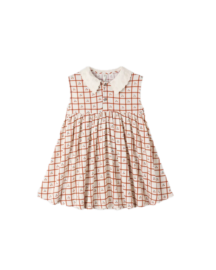 Rylee + Cru Collared Babydoll Dress - Cherry Check