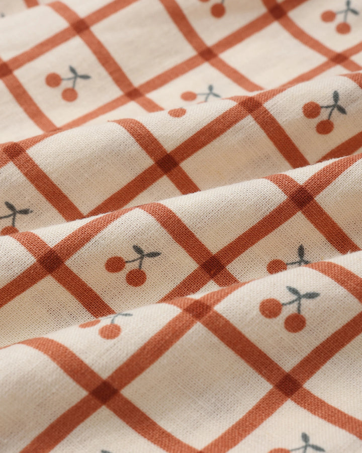 Rylee + Cru Collared Babydoll Dress - Cherry Check