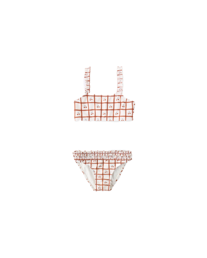 Rylee + Cru Rouched Bikini - Cherry Check