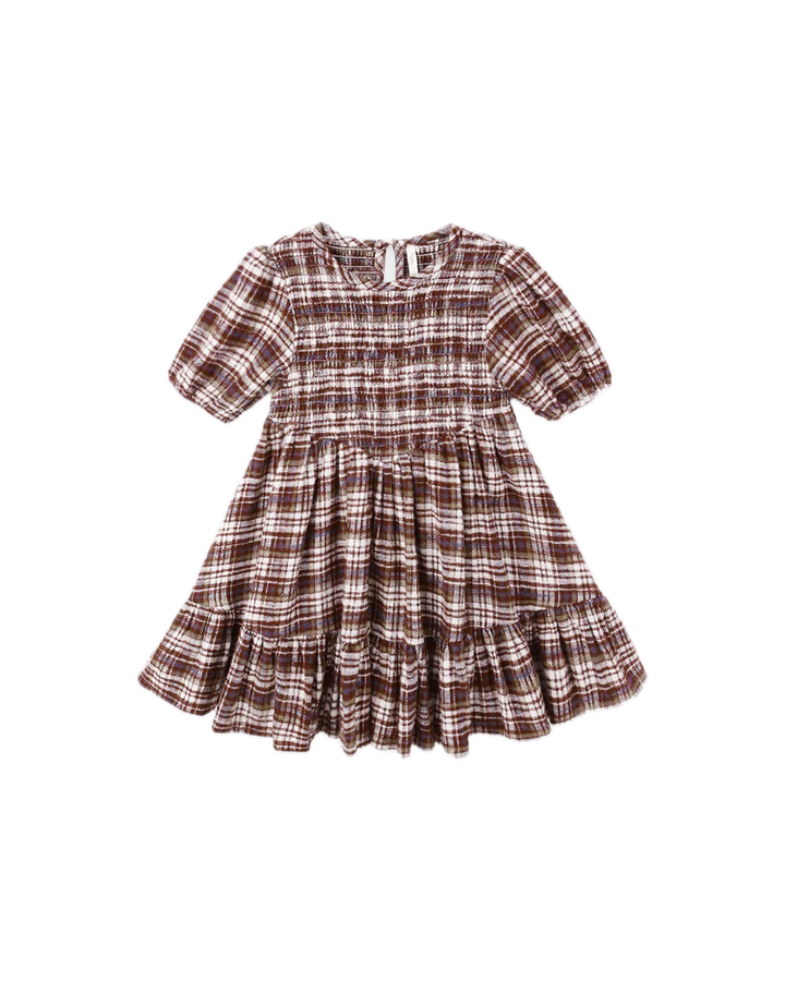 Rylee + Cru India Dress - Burgundy Plaid