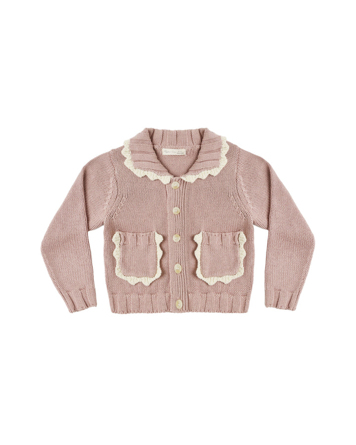 Rylee + Cru Collared Cardigan - Rosewood