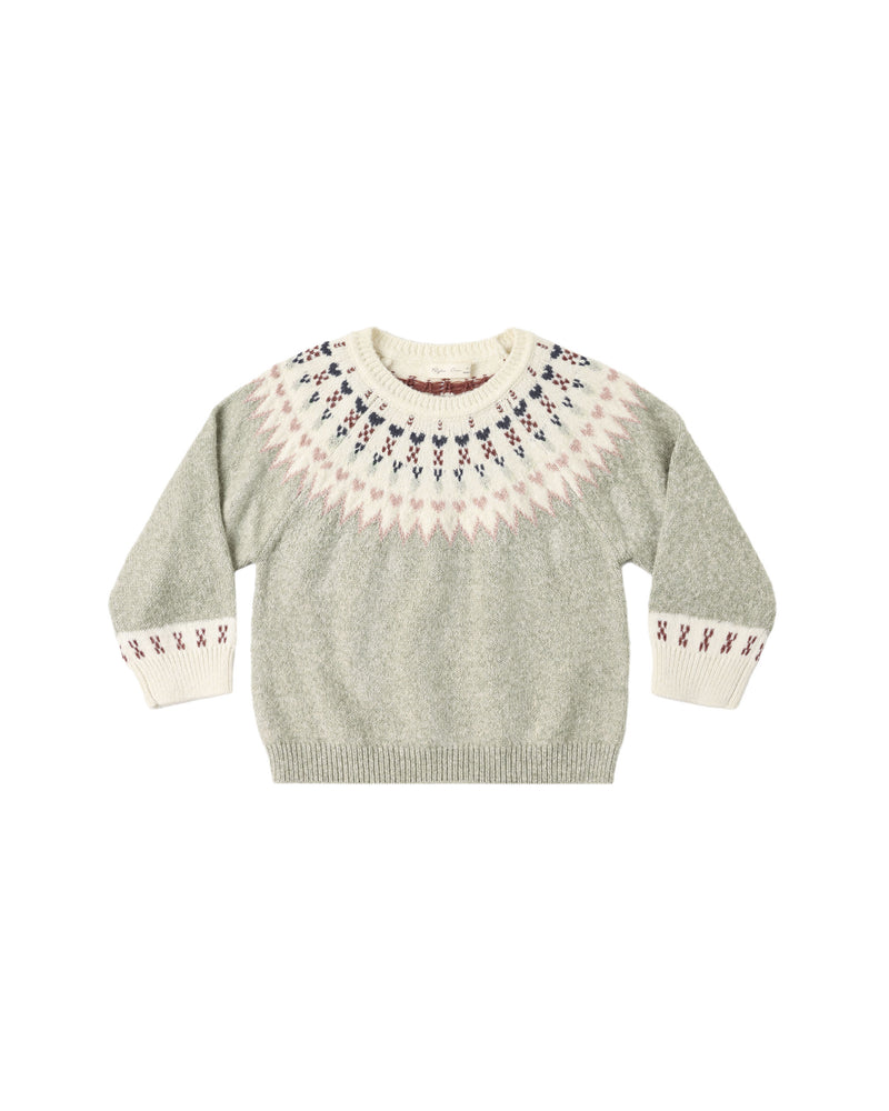 Rylee + Cru Fair Isle Sweater - Sage