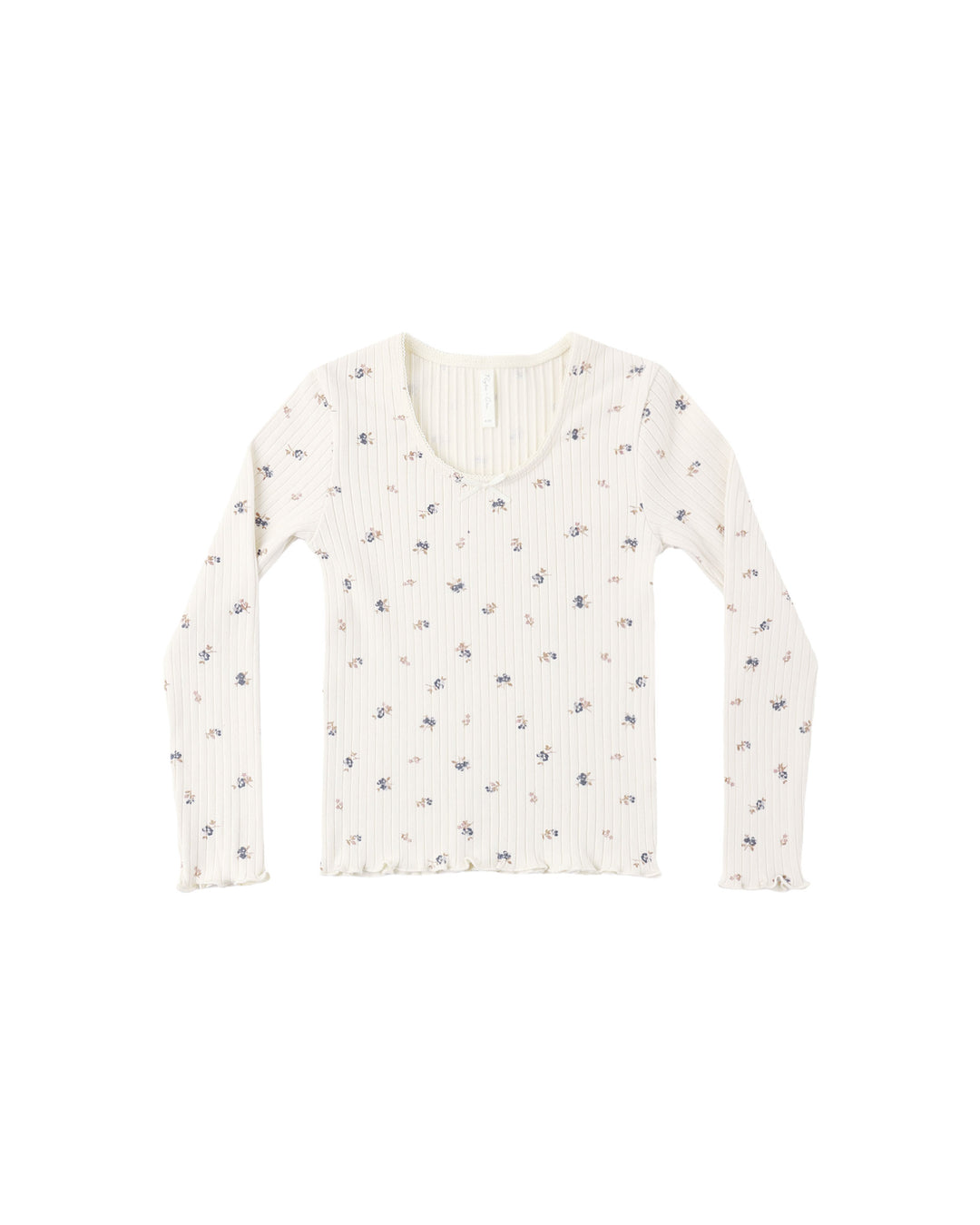 Rylee + Cru Ribbed Long Sleeve - Natural Ditsy