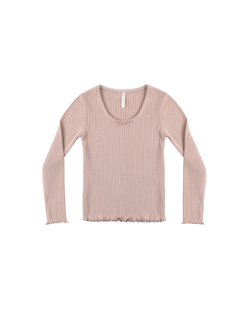 Rylee + Cru Ribbed Long Sleeve - Rosewood