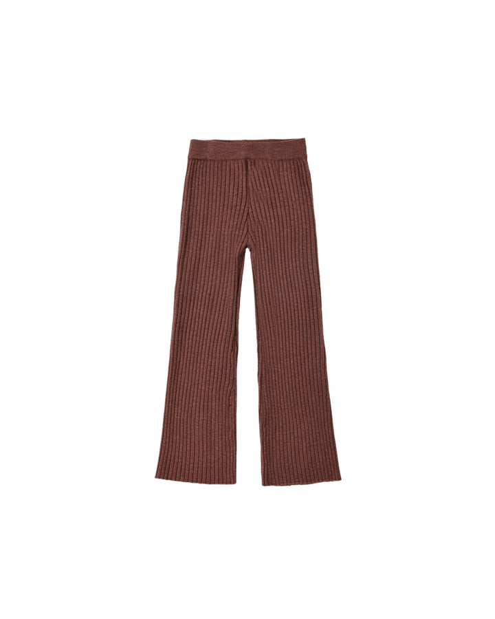 Rylee + Cru Flare Rib Knit Pant - Mulberry