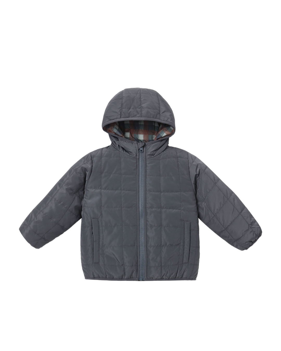 Rylee + Cru Lightweight Reversible Puffer - Midnight Check