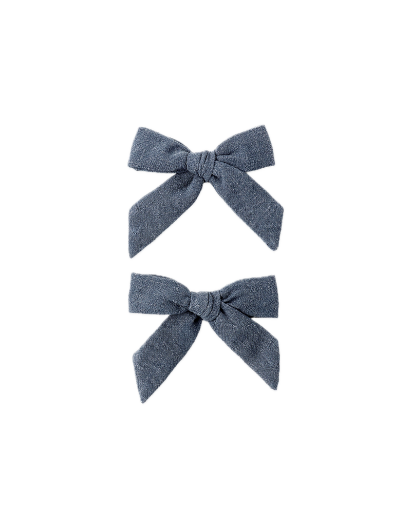 Rylee + Cru Bows - Set Of 2 - Navy