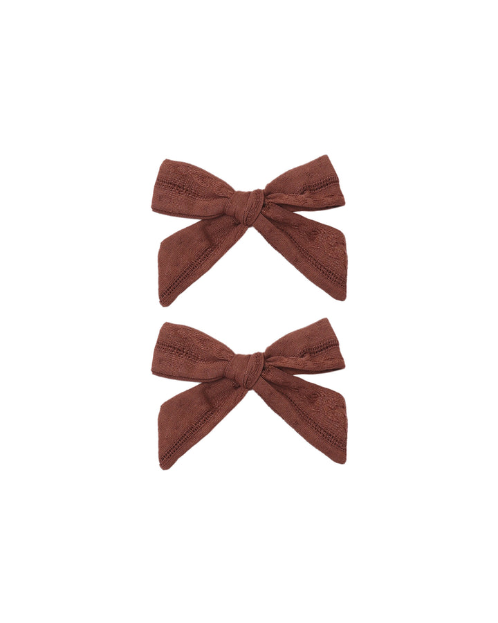 Rylee + Cru Bows, Set Of 2 - Mulberry