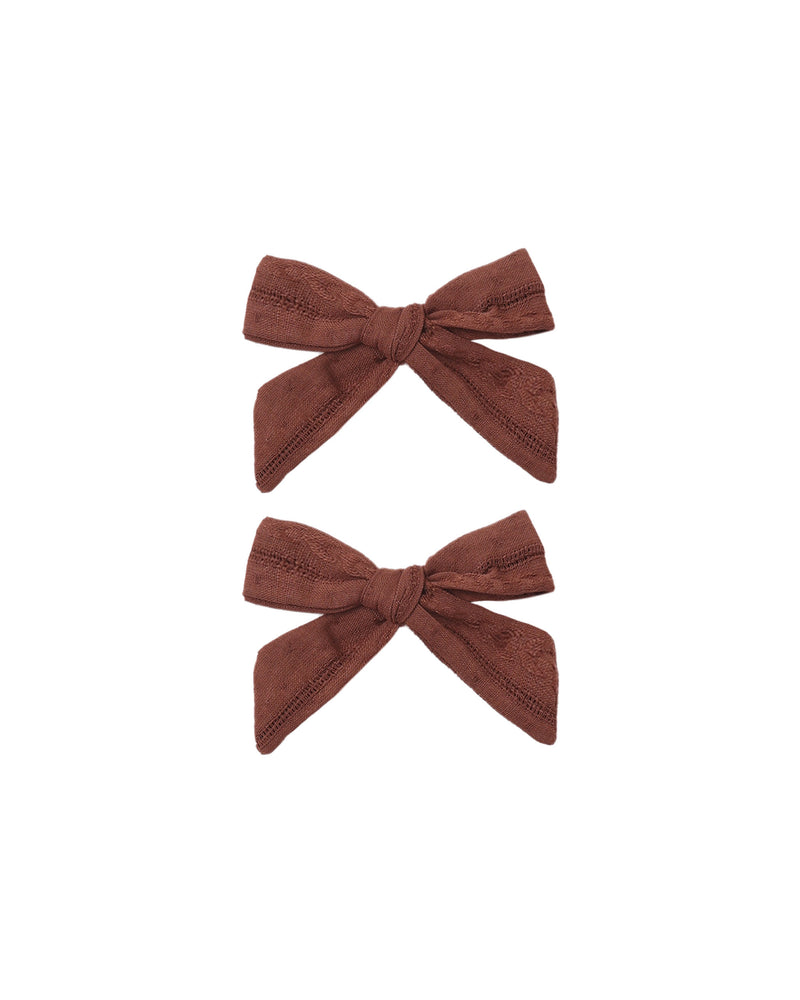 Rylee + Cru Bows, Set Of 2 - Mulberry