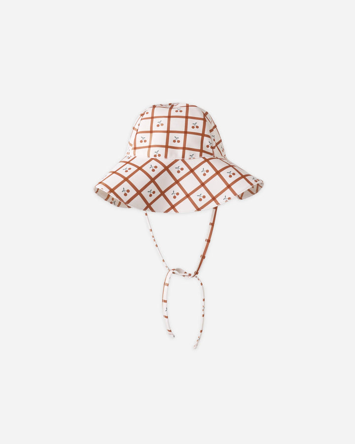 Rylee + Cru Floppy Swim Hat - Cherry Check