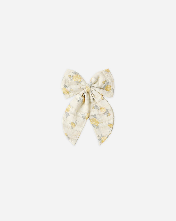 Rylee + Cru Oversized Bow - Lemon Ditsy Flower
