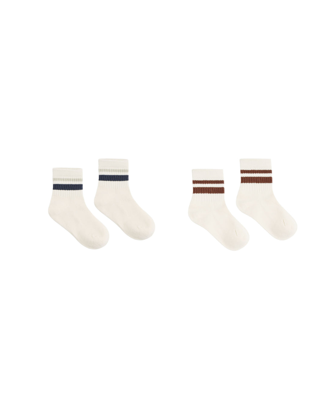Rylee + Cru Stripe Socks, 2-Pack - Fog, Mulberry