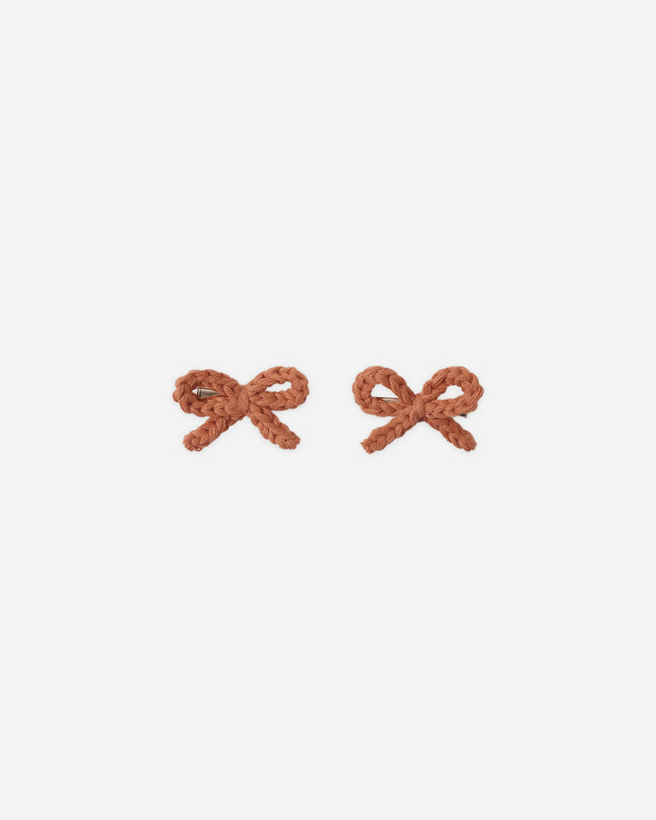Rylee + Cru Crochet Bow Clips - Poppy