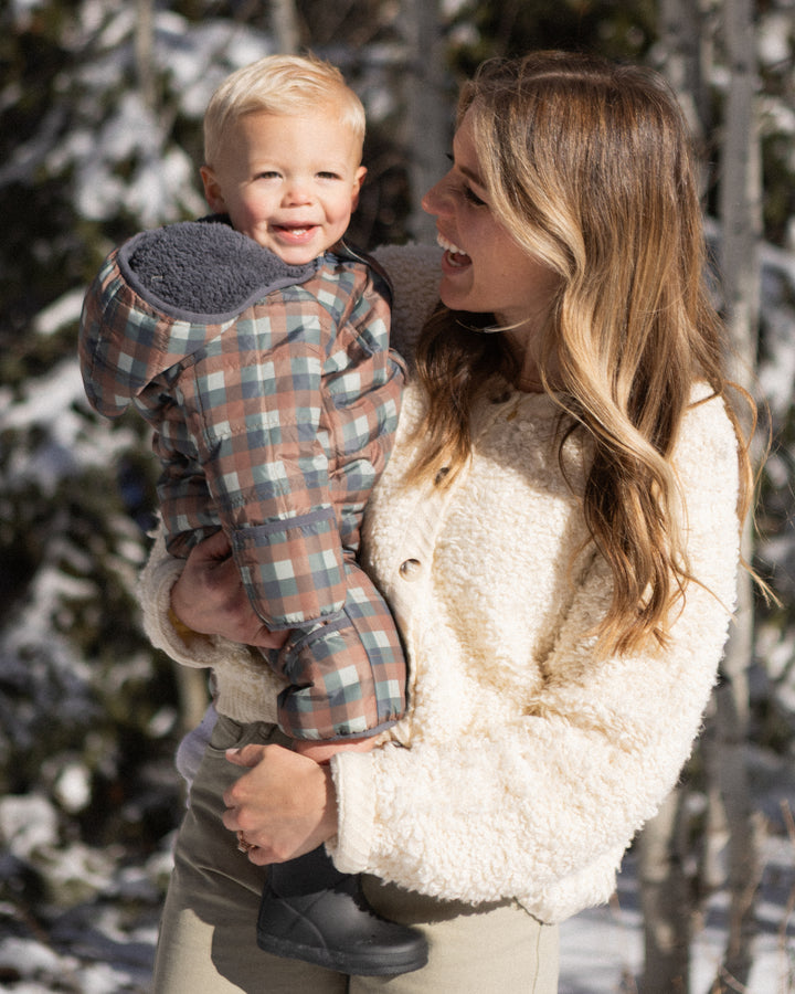 Rylee + Cru Cedar Puffer Suit - Midnight Check