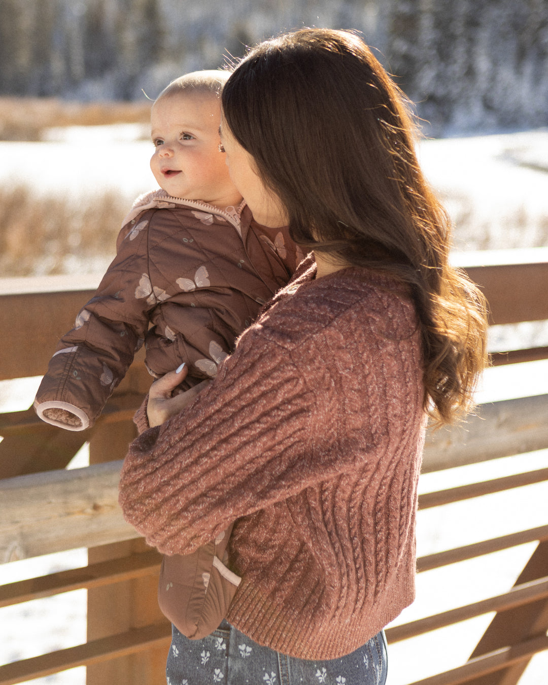 Rylee + Cru Cedar Puffer Suit - Butterflies