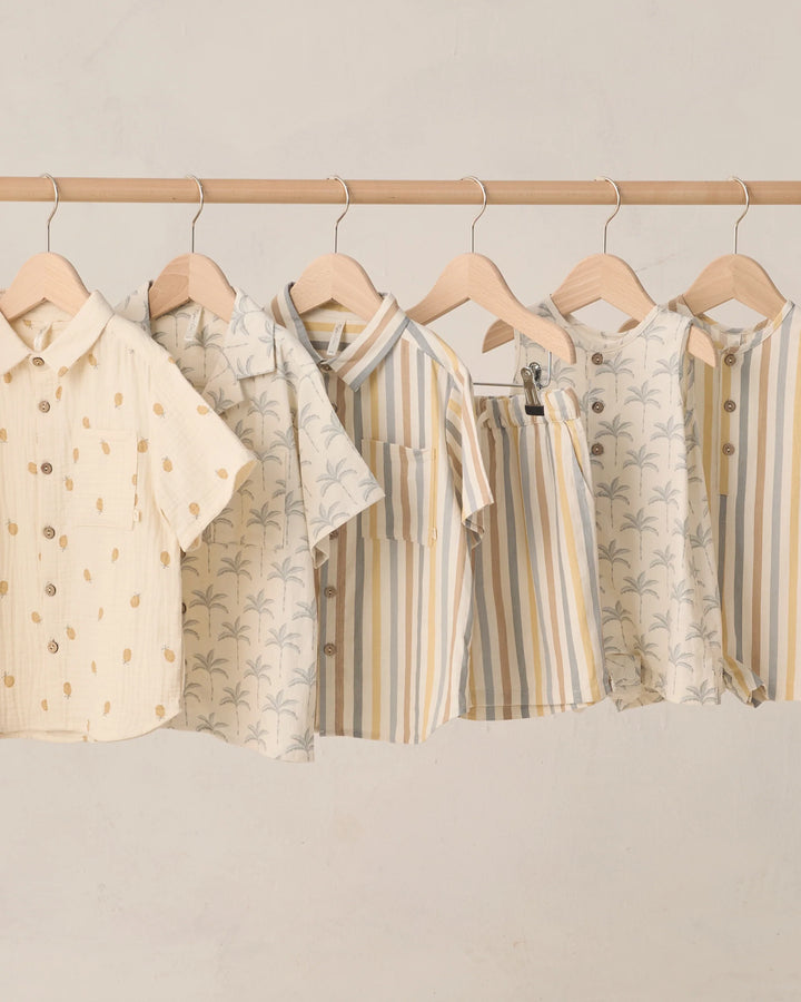 Rylee + Cru Lapel Collar Shirt - Palm Trees