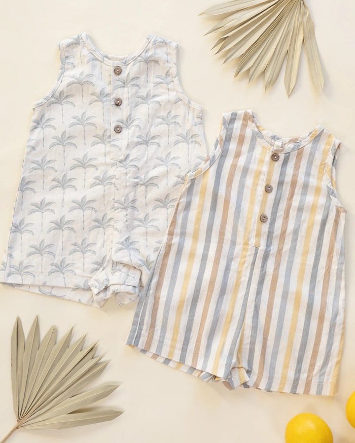 Rylee + Cru Mavrick Romper - Palm Trees
